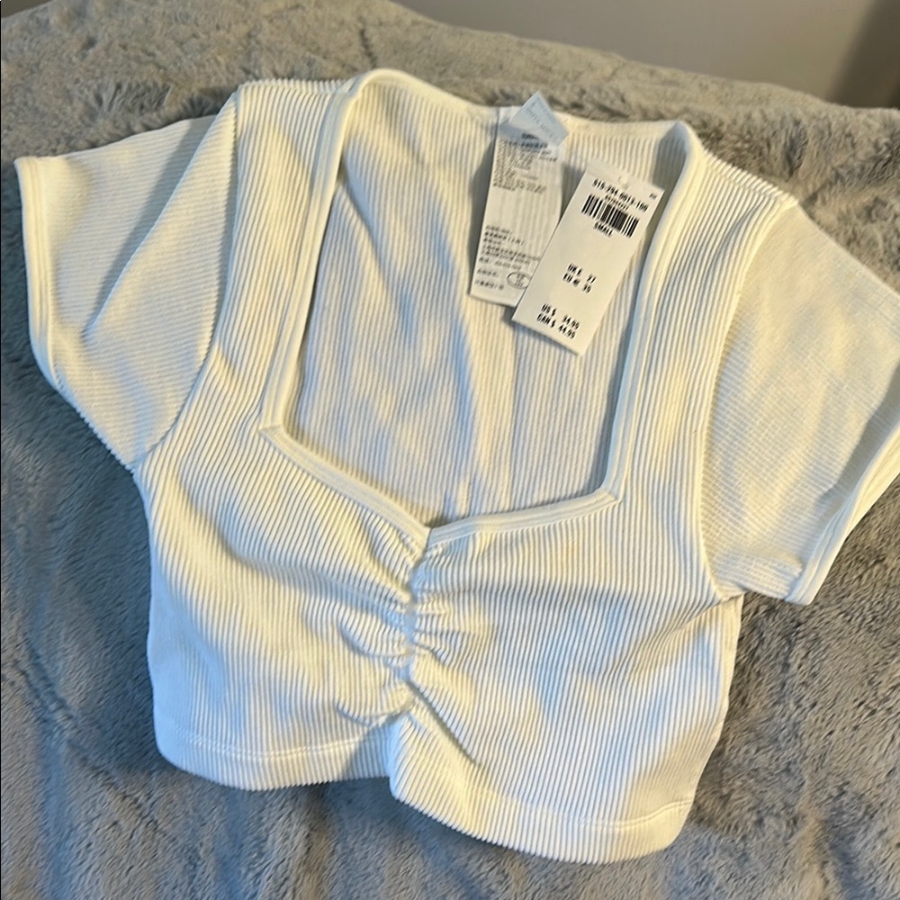 Gilly hicks White Ribbed cropped Top